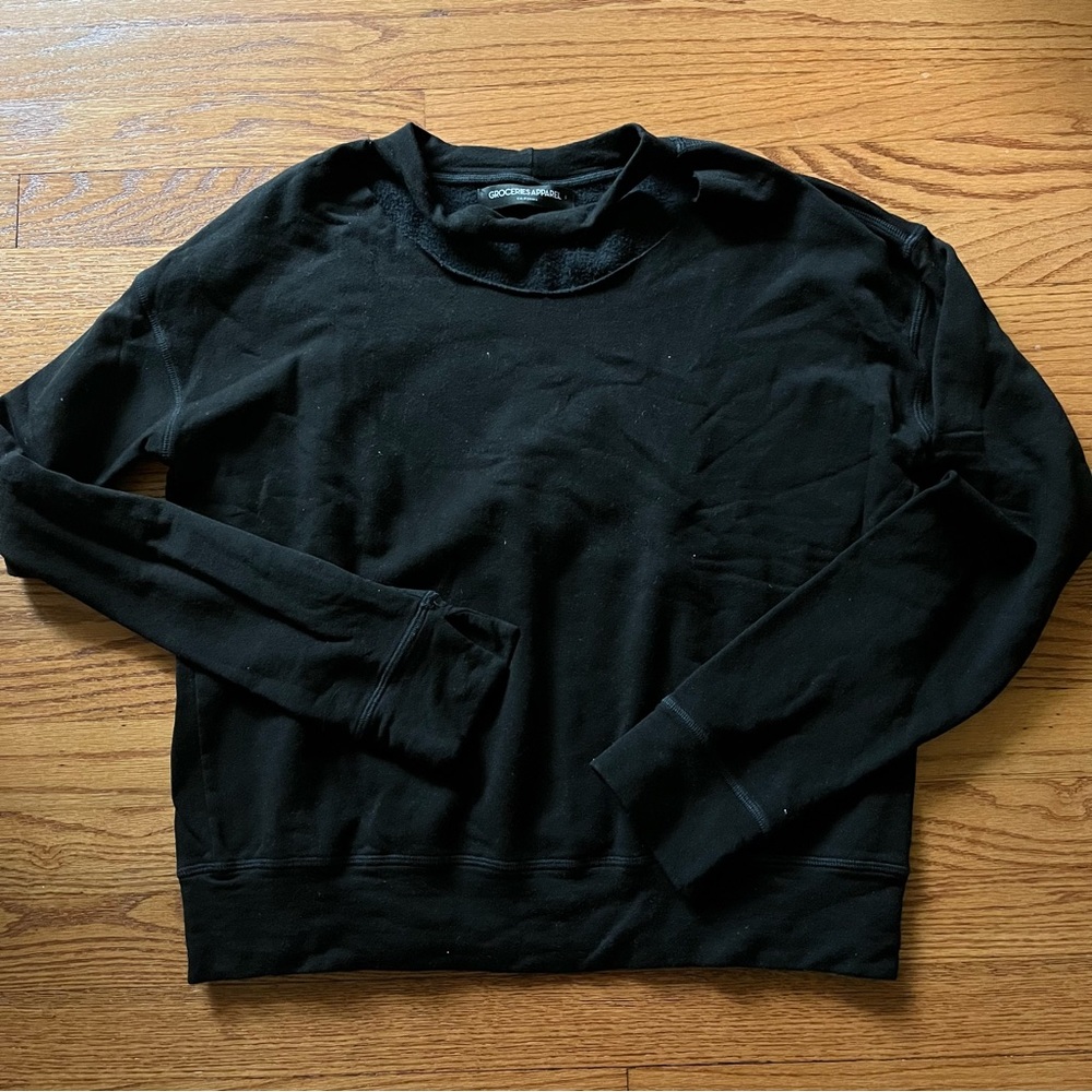 Groceries Apparel Black Cutout Fleece Sweatshirt - Picture 2 of 4